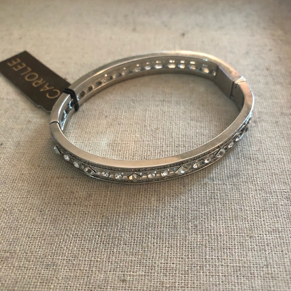Art Deco Crystal Hinged Bracelet